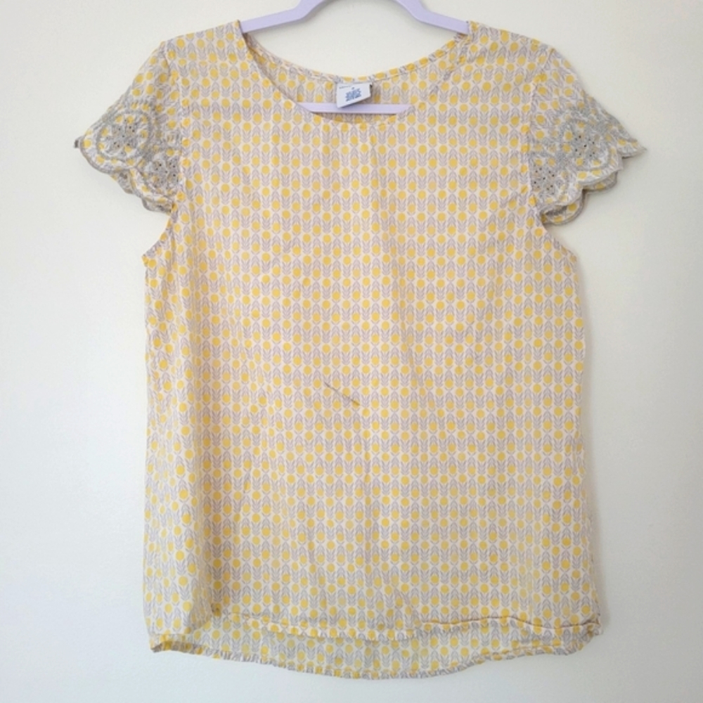 Sleep Sense Cotton Modal Blend Dots Yellow PJs Top Sโ